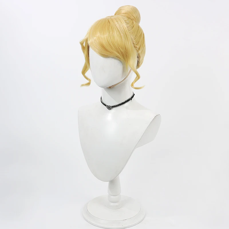 Parrucca da principessa per parrucche cosplay da principessa per adulti Parrucche bionde con panini Capelli da principessa Updo Gioco di ruolo Costume di Halloween