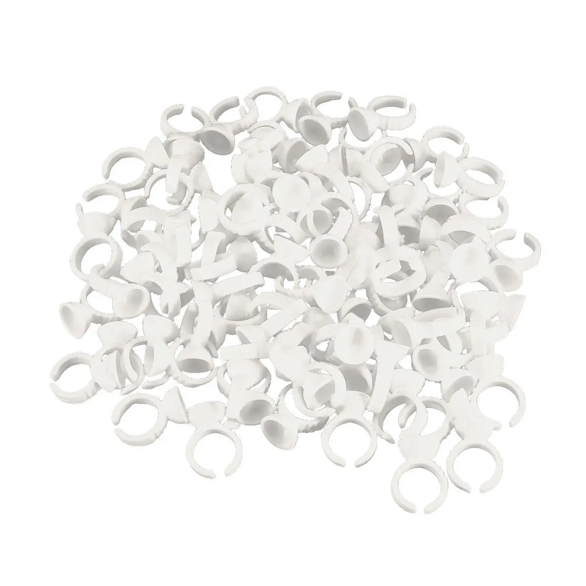 

500Pcs Eyelash Makeup Ink Ring Holder Disposable Clear Pigment Cups Tattoo Ring Semi Tool Professional Use