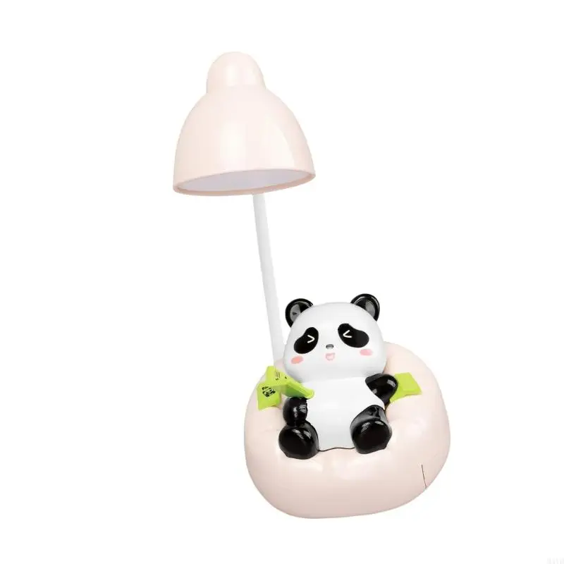 Adorable Panda Shaped Table Lamps Small Reading Light with 3 Adjustable Brightness Levels for Kids Room and Study Desk M4YD