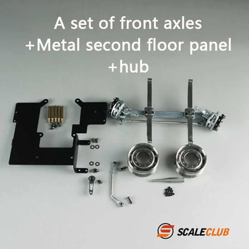 Scaleclub 1/14 trailer vrachtwagen dumper truckmetal non-power tilt vooras remklauwen DIY simulatie model