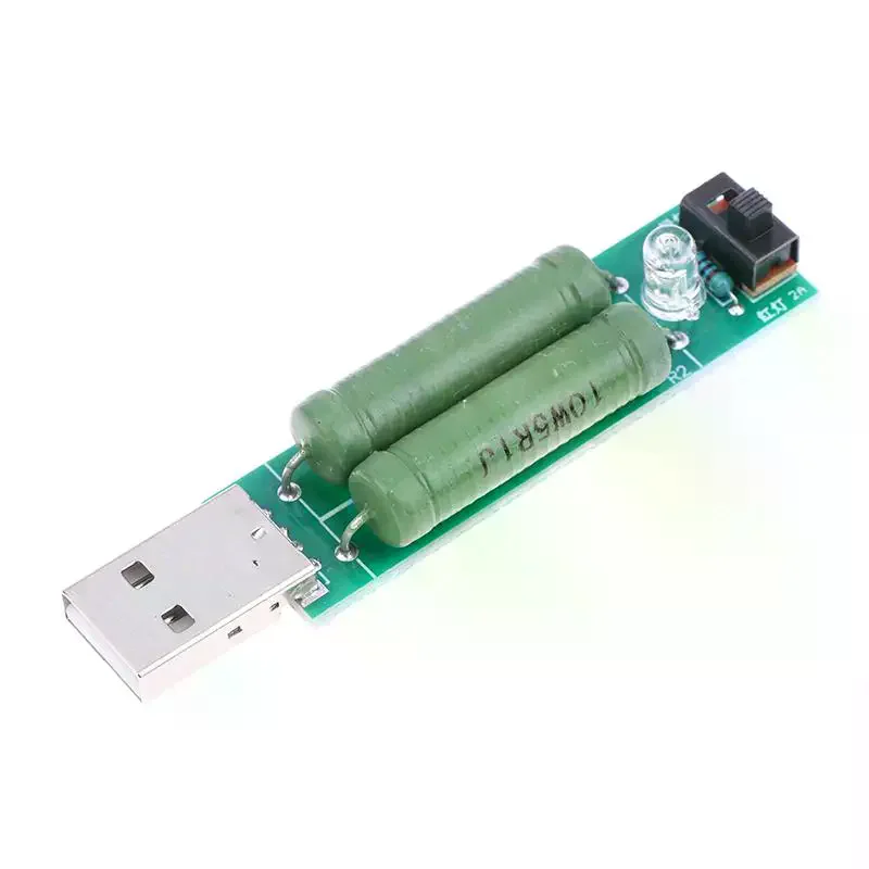 2A/1A Resistance Tester Module Digital Current Voltage Meter Tester USB Load Tester Mini Power Bank Discharge Resistor W/Switch