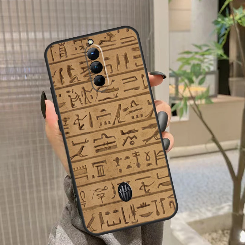 Egyptian Hieroglyphics Funda For Nubia Red Magic 6 7 8 Pro Plus Red Magic 5G 5S 6R 6S 7S 8S Pro Plus Phone Case