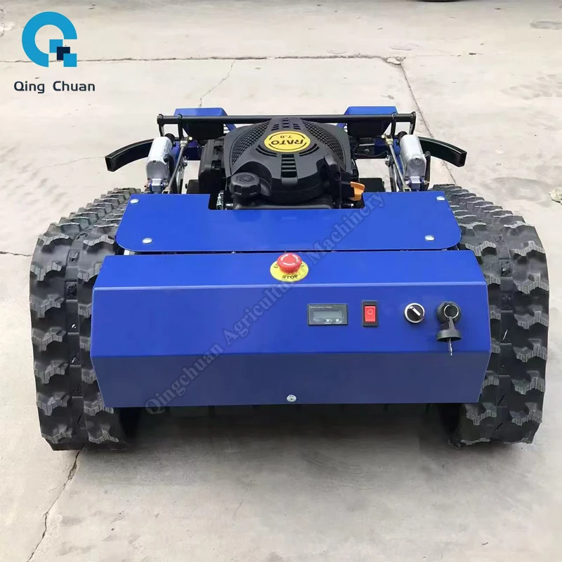 Lawn Mower Remote Control Fully Automatic Agricultural Machinery Tracked Lawn Mower Robot Small Lawn Trimmer