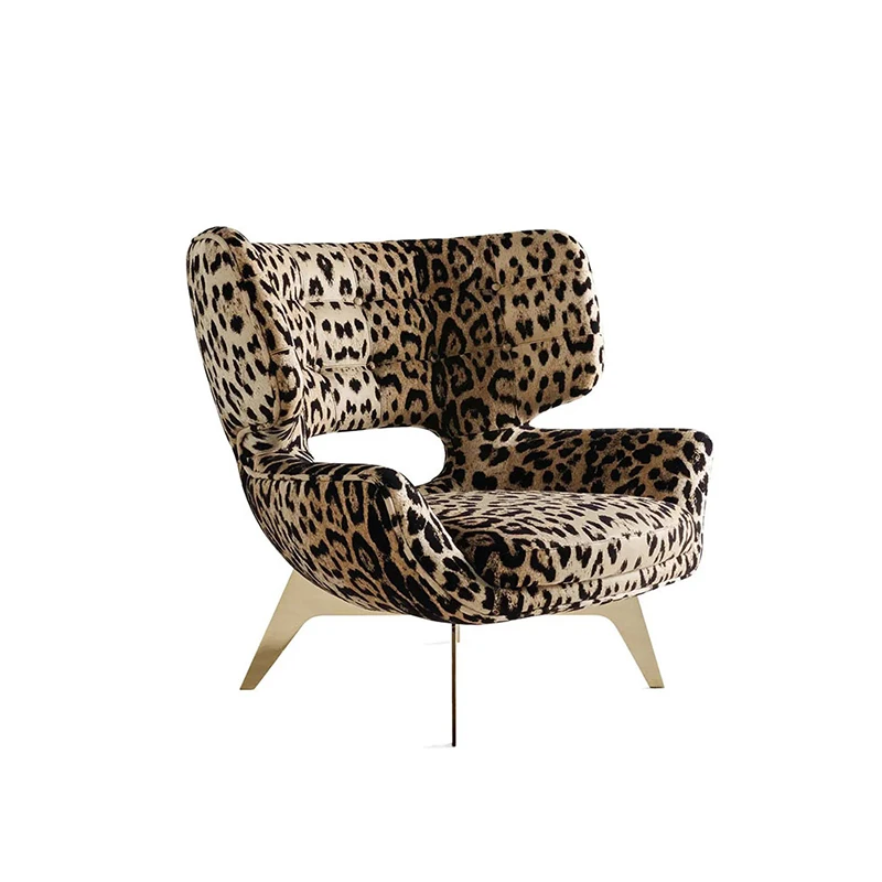

Italian style high-end leisure chair luxury versatile cloth art leisure armchair bedroom apartment living room backrest