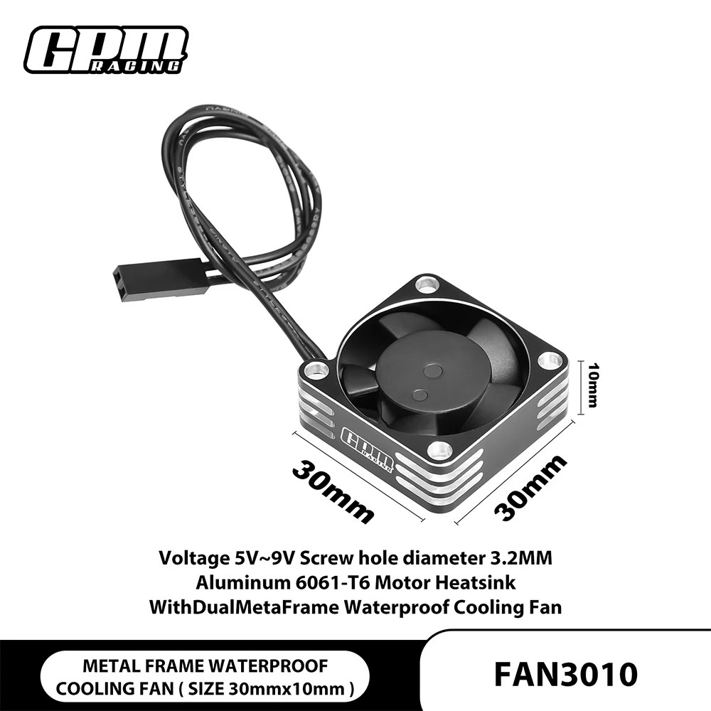 

GPM Metal Frame Strong Heat Dissipation Waterproof Fan 30x10mm High Speed 28000RPM FAN3010