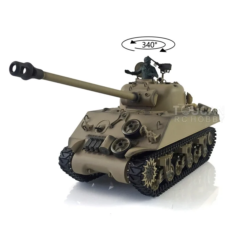 2,4 G Henglong 1/16 RC Panzer M4A3 Sherman TK7.0 Kunststoffversion RTR Funksteuerung Panzer Modell 3898 Spielzeug für Erwachsene TH17665