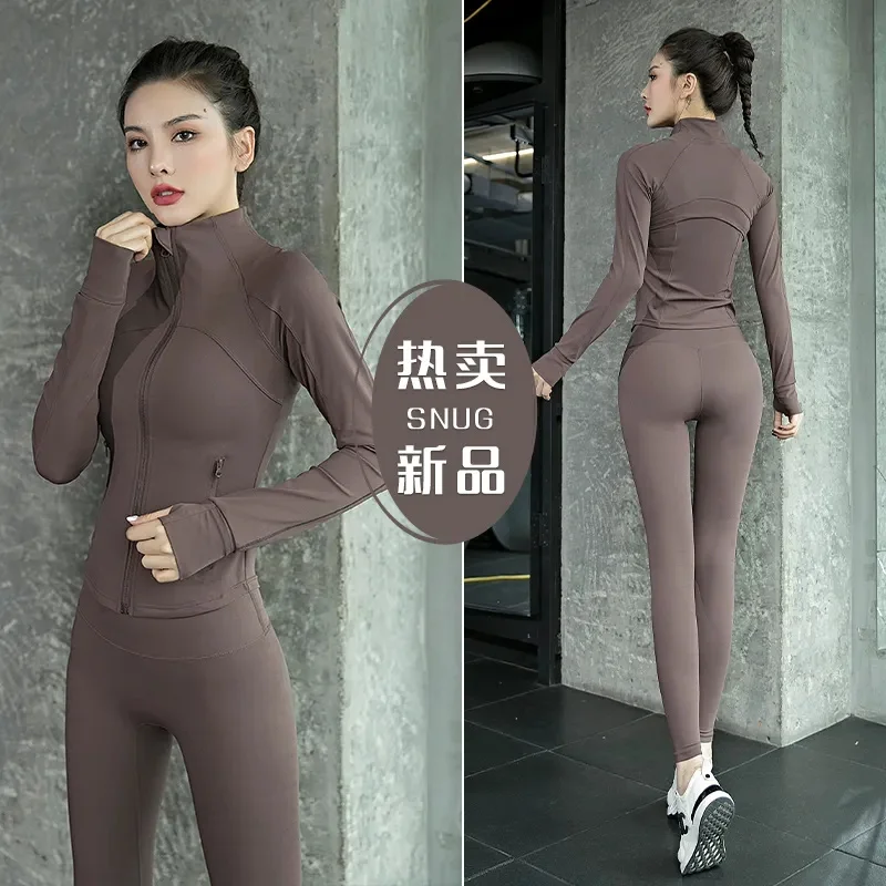 Traje de Yoga de tres piezas para mujer, traje de entrenamiento de Pilates, secado rápido, alta belleza, Fitness, Runni Morning, moda de otoño e invierno, 2023