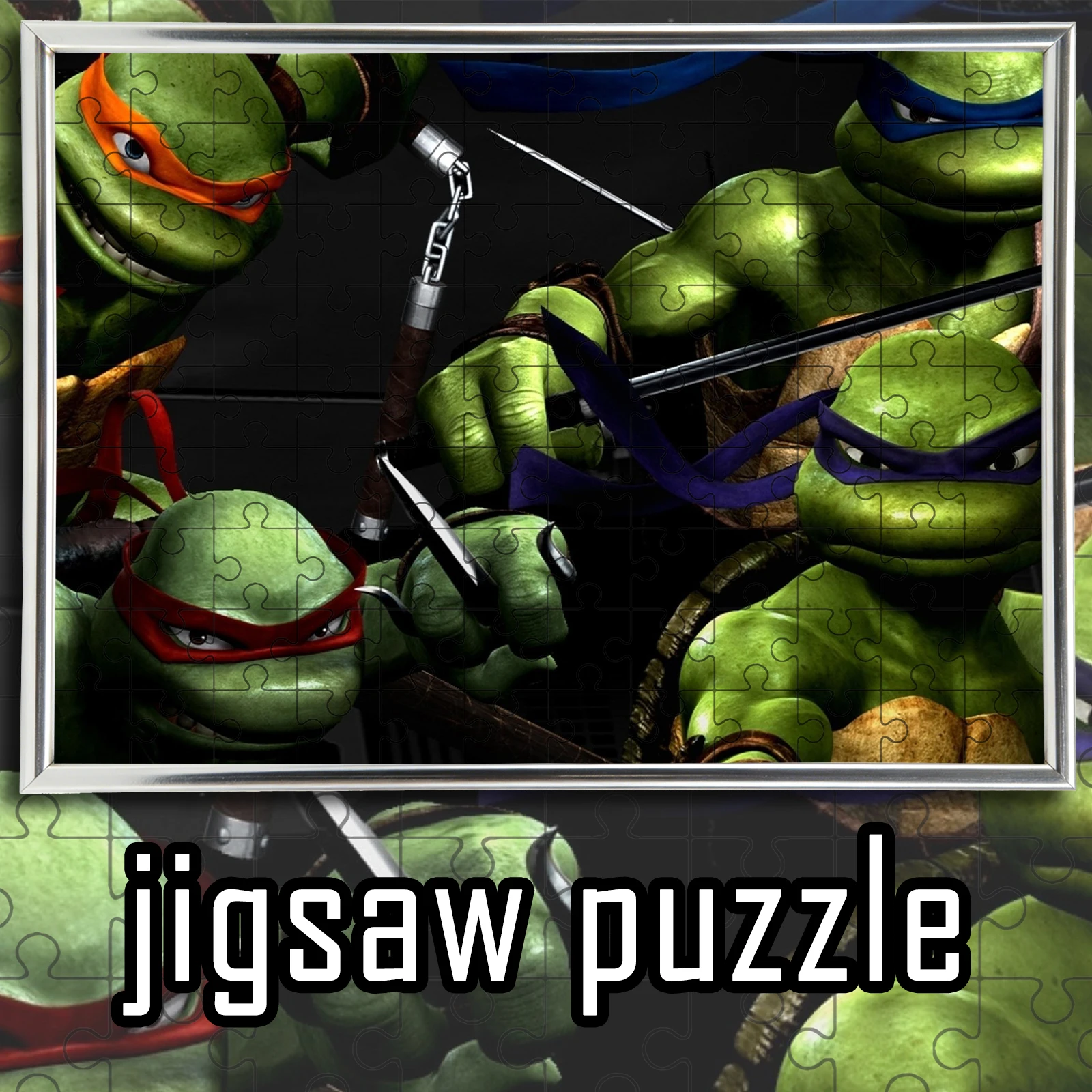 

Dark Background TMNT Action Scene Puzzle - Cool Wall Art Decoration & Gift for Ninja Turtle Fans