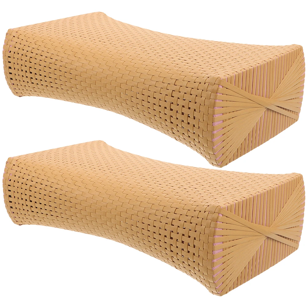 

2pcs Imitation Rattan Woven Neck Rest For Sauna Steam Room Breathable Lightweight Ergonomic Bathtub Neck Summer Cooling Pillow