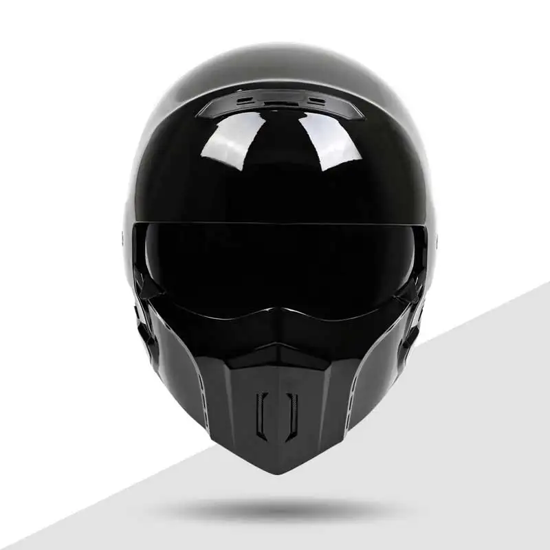 

DOT Approved Motorcycle Modular Full Face Helmets with Black Lens for Men 3/4 Open Moped Scooter Helmets Plus Size 3XL 4XL