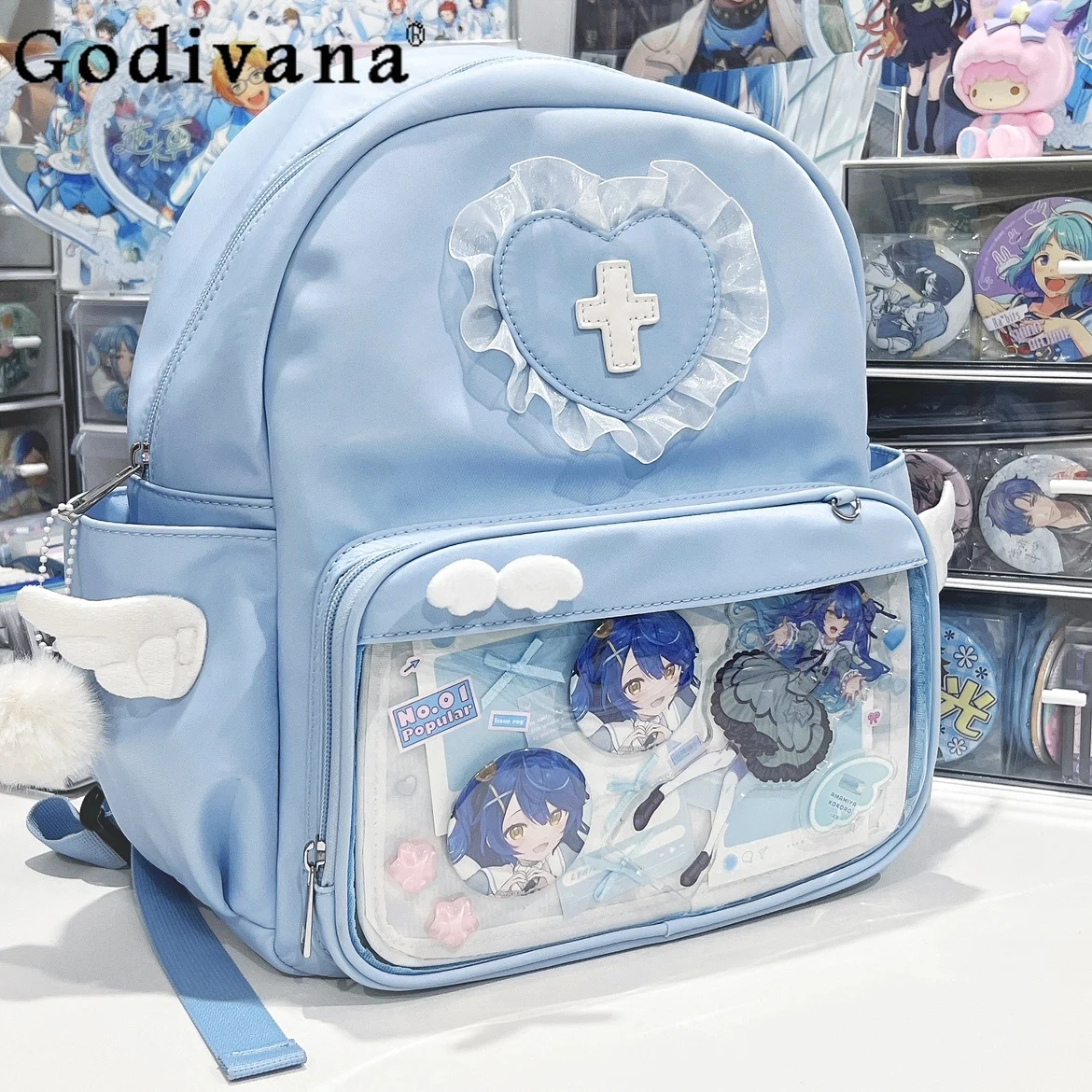Y2K Subculture Japanese Original Landmine-Shaped Pain Bag Large Capacity Medical Style Daily Commuting Backpack Pain Bag