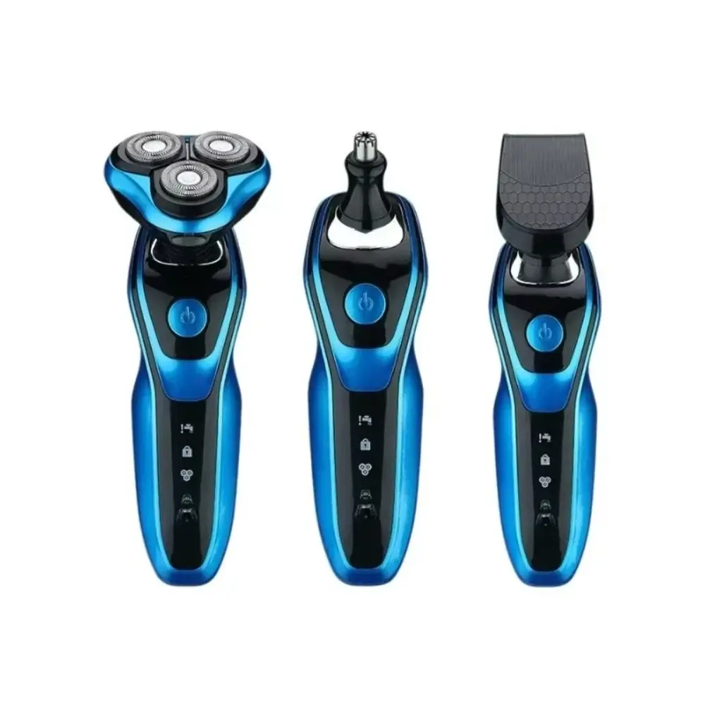 Portable 3 in 1 Electric Shaver Rechargeable Three Heads Men's Shaver Waterproof Smart Rotary Razor