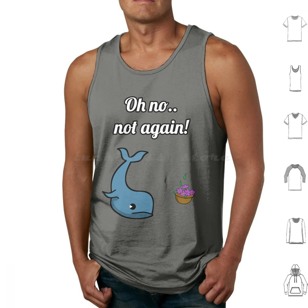 Not Again! Whale And Bowl Of Petunias Tank Tops Vest Sleeveless Falling Whale Petunia 42 Galaxy Hitchhikers Guide To The