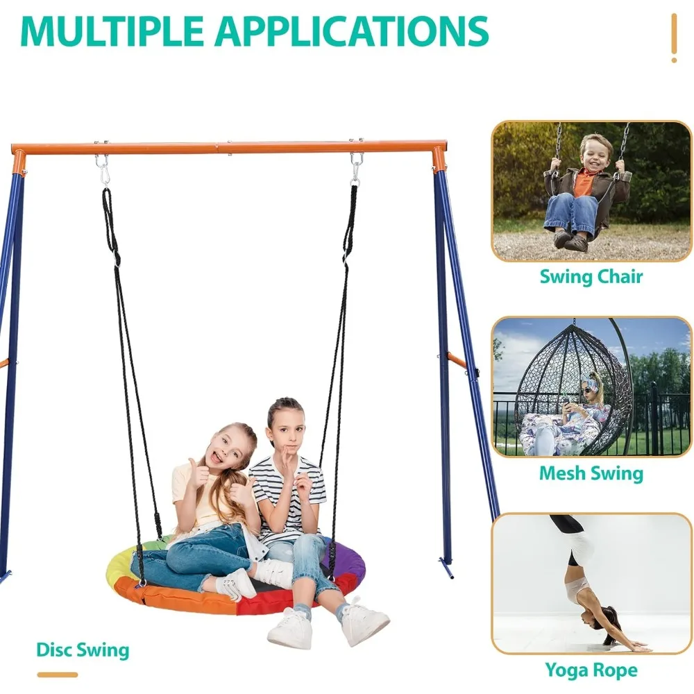 حامل أرجوحة فولاذي قوي وكبير جدًا مع مرساة أرضية لمختلف الكراسي المتأرجحة