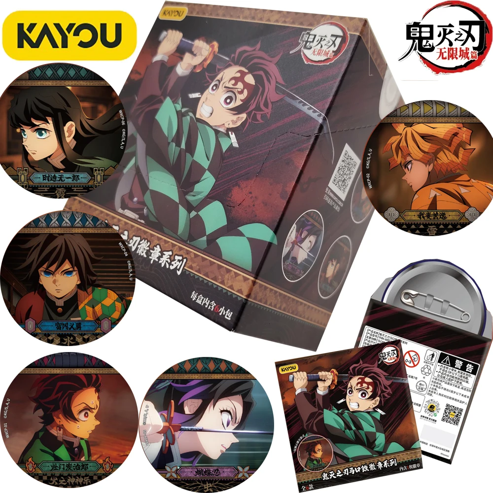 

New Official Kayou Demon Slayer Cartoon Tinplate Round Badge Anime Peripheral Characters Commemorative Brooches Boys Girls Gifts