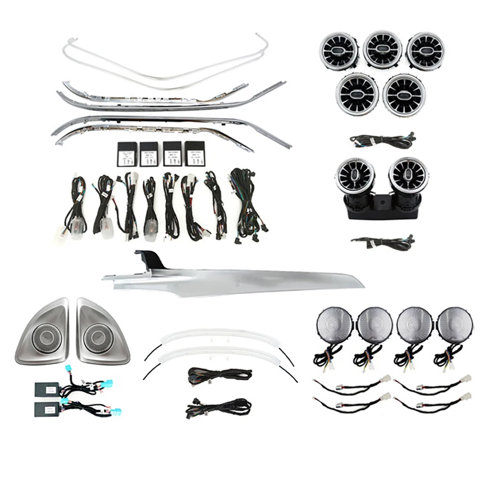 

Совместимый комплект внутренних светодиодных атмосферных светильников 12В RGBW с многозонной подсветкой для Mercedes-Benz C-класса W205