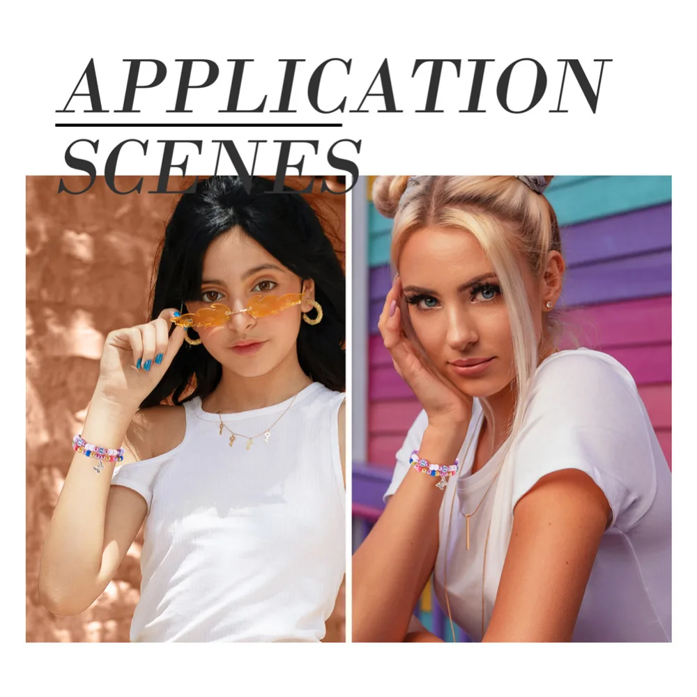 465Pcs/bag Star Heart Butterfly Strawberry Polymer Clay Beads for Jewelry Making Accessories DIY Bracelets Necklace Earrings Kit