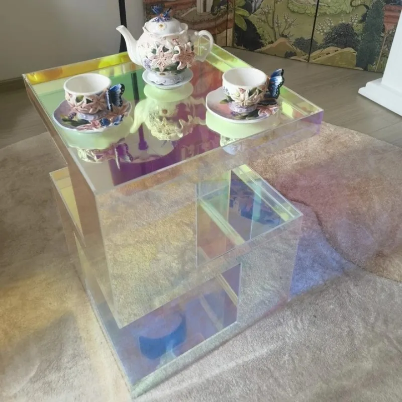 Luxury Nordic Coffee Table Creative Nightstand Colorful Acrylic Side Table Furniture Living Room Storage Rack Corner Table