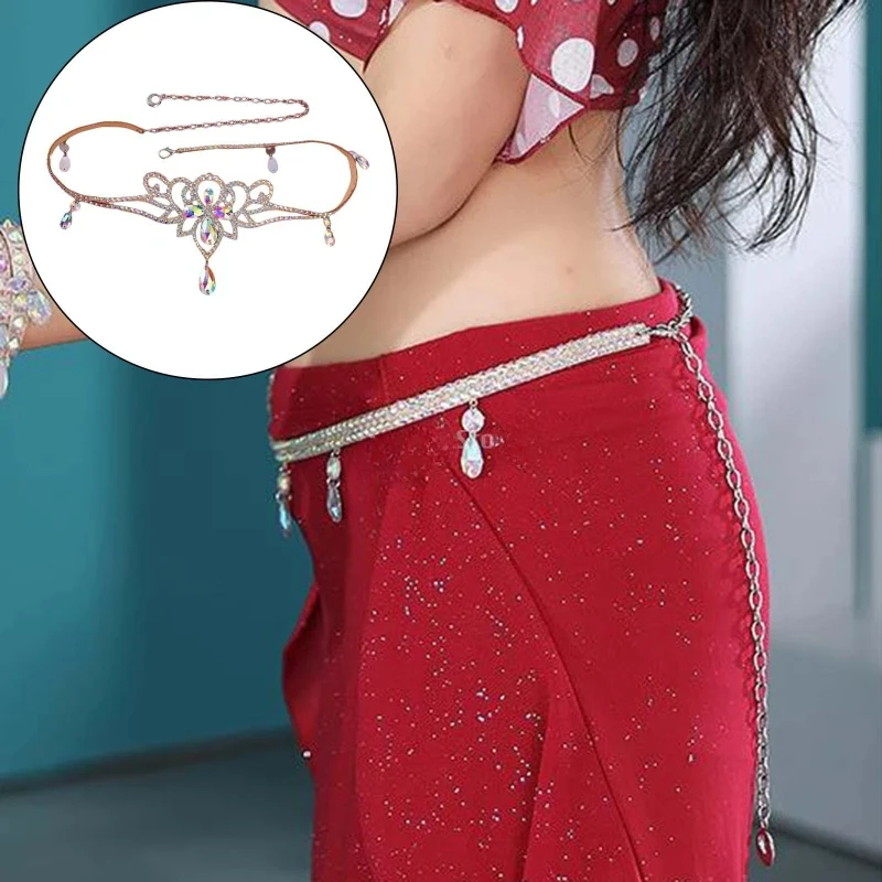 Mode Vrouwen Taille Keten Buikdansen Riem Sieraden Dancewear Outfit Kostuum Strass voor Buikdans Prestaties