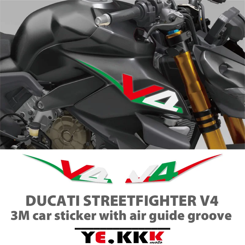 

Side Panel 3M Sticker with Air Guide Groove Special Custom Style Decal Stickers High Quality For Ducati STREETFIGHTER V4