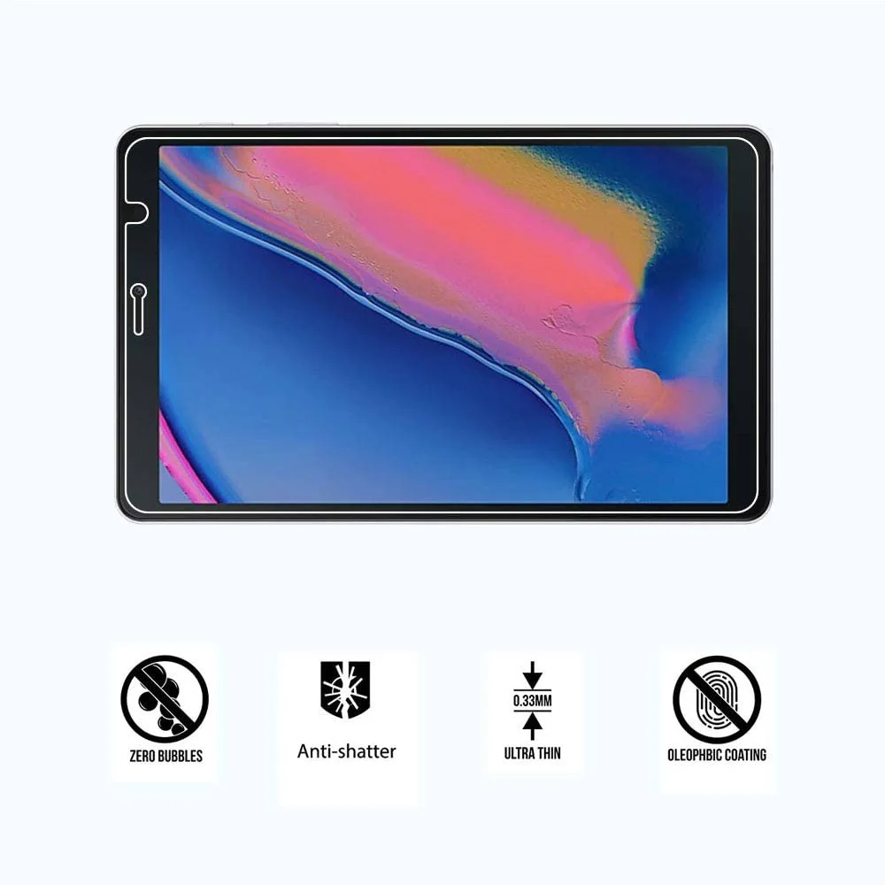 (3 Pak) kaca Tempered Film pelindung layar Tablet, kaca Tempered untuk Samsung Galaxy Tab A 8.0 & S Pen 2019 SM-P200 SM-P205 P200 P205