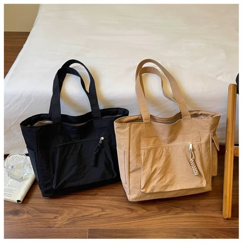 CEEKAY Nylon-Tragetasche mit Reißverschlussfach vorne, Seilanhänger, Tragegriff, vielseitig einsetzbar, für den täglichen Gebrauch, lässig, große Kapazität, Damenhandtasche – Detail 28