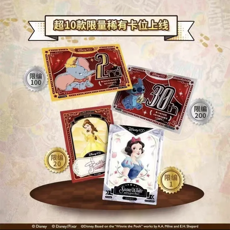 Card Fun Disney 100th Cards Anniversary Carnival Commemorative New Anime Peripherals Limited Collection Card Kids Toys Gift