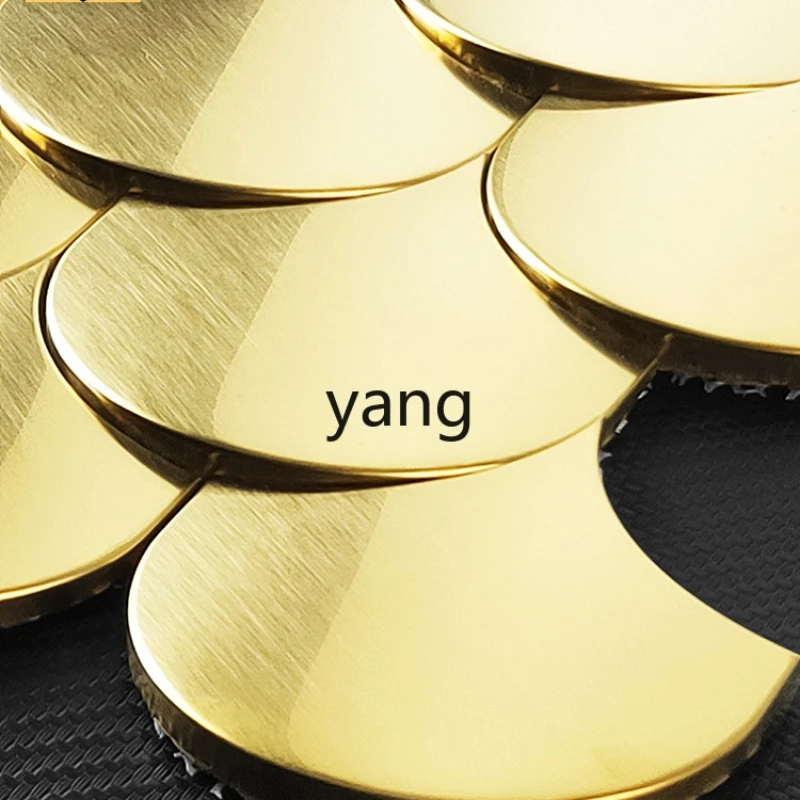 

TGF gold brushed fan tile stainless steel commercial cafe background wall bathroom wall sticker