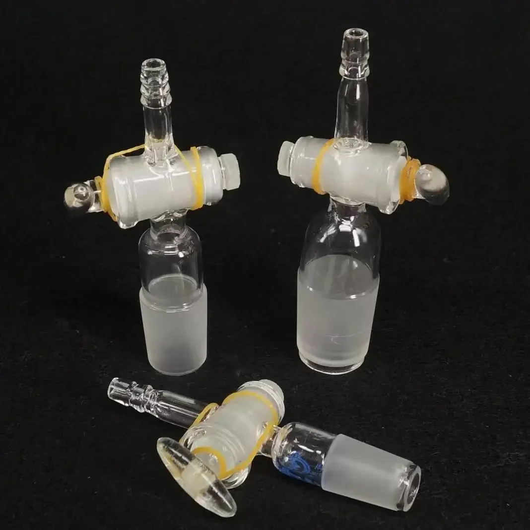14/23 19/26 24/29 29/32 34/35 40/38 #50 Joint Borosilicate Glass Lab Straight Adapter With Glass/PTFE Stopcock