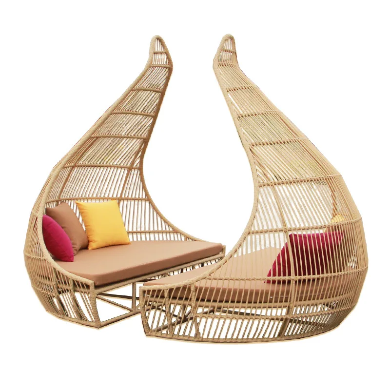 

Bird's nest bed, lazy outdoor floor bed, creative, casual camping rattan weaving
