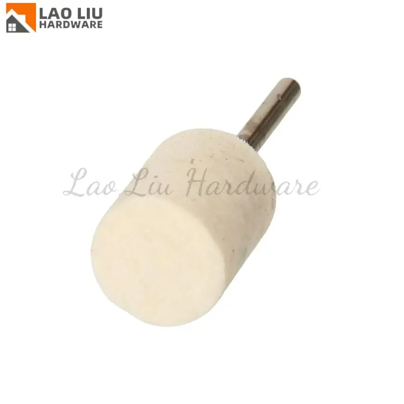 Roda Poles Wol Felt dengan Shank 3mm untuk Mesin Gerinda, Bor, dan Alat Putar, Grit 12mm
