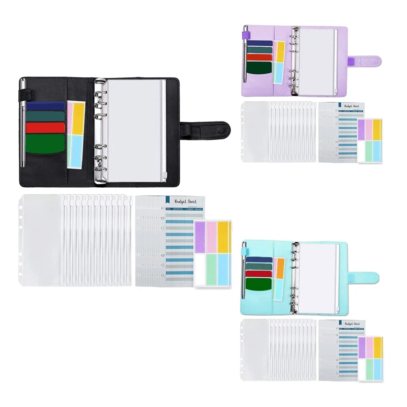 Enveloppes de trésorerie en PVC transparent, classeur projecteur, classeur à l'horizon, 12 enveloppes de trésorerie évaluées