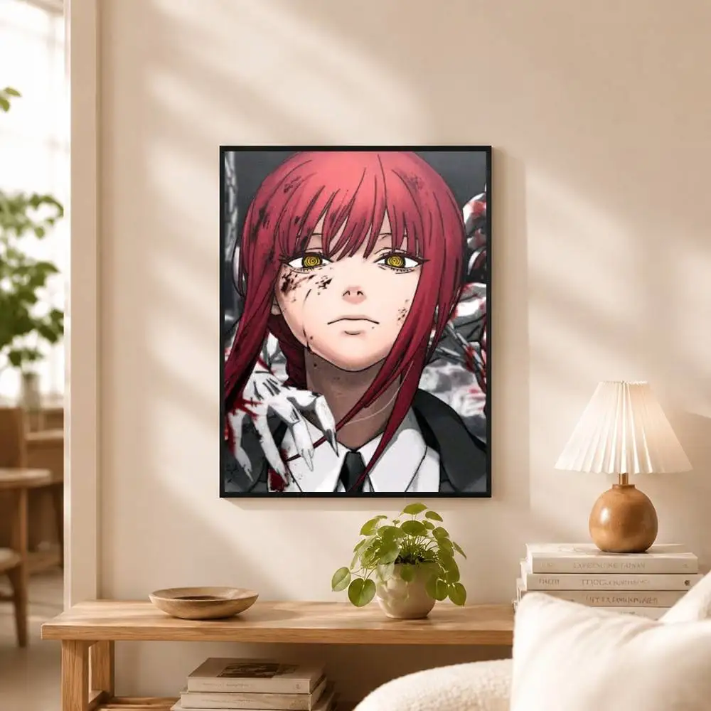 Anime C-Chainsaw Man M-Makima Poster Waterproof Wall Art Sticker For Bar Living Room Vintage Decor High Quality Print Gift
