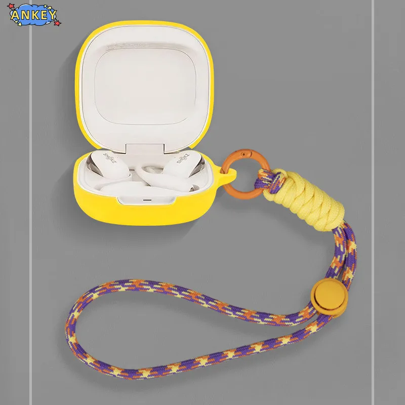 for Shokz OpenFit 2 T920 Case Protective Nylon Lanyard Soft Cover Headphone Shells Sleeve Hand Rope Strap Accessories