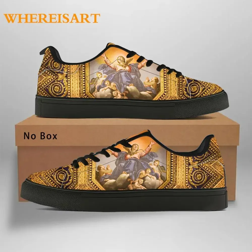 Men PU Canvas Shoes Eurpoen American Floral Casual Sneakers Male Teen College Footwear Tenis Dropshipping
