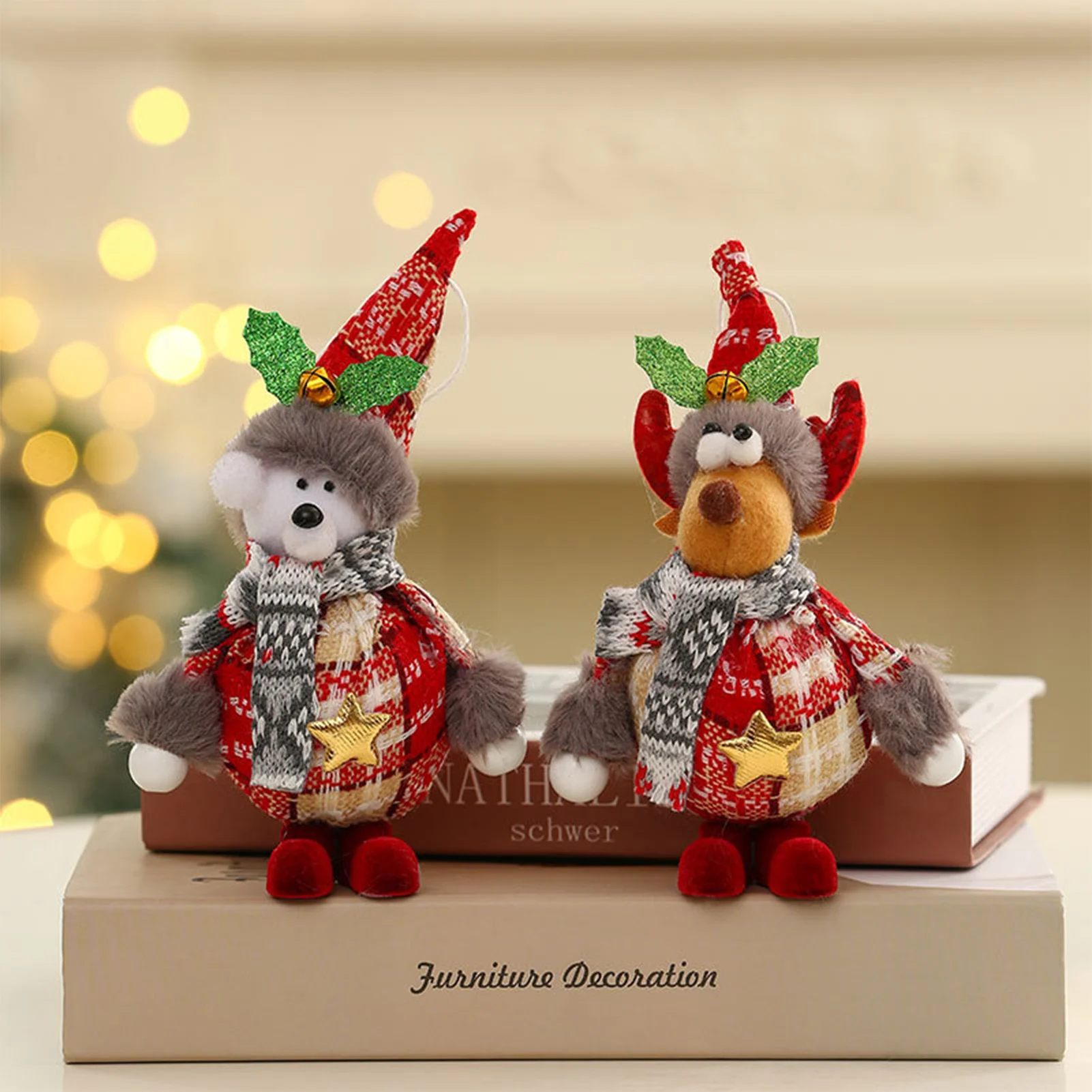 Christmas Standing Plush Pendant Toy Plush with Christmas Ambience for Holiday Party Decoration