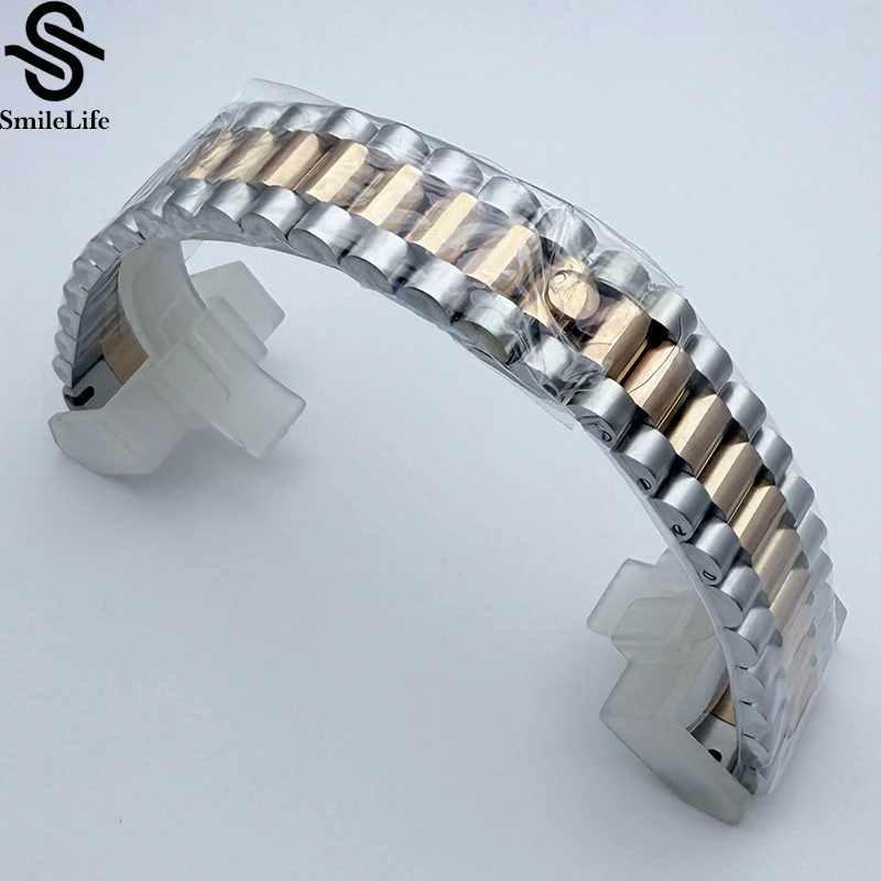SmileLife 904L Stainless Steel NH35 VK63 Watch Band Universal Strap Folding Safety Buckle for Bracelet Strap 20mm Watch  Strap
