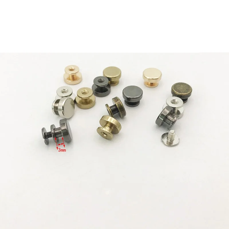 10mm Flat Head Screws Nail Rivet DIY Bag Book Notebook Metal Binding Belt Rivets Buckle Hardware Accessories