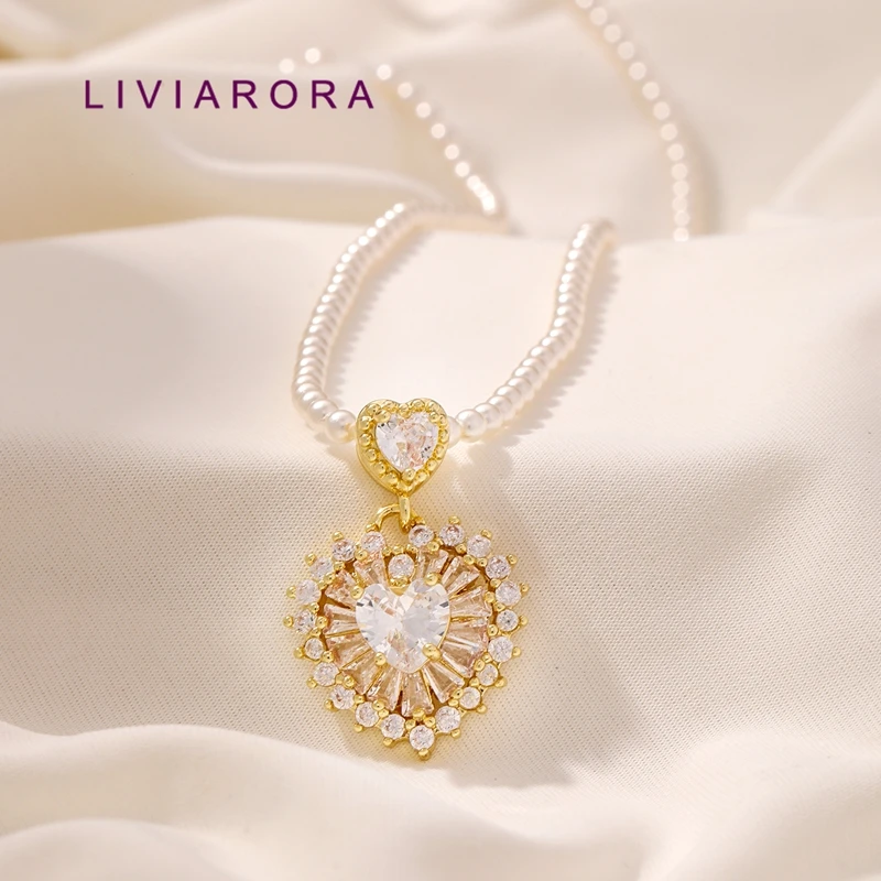 1/2/3Pcs 18K Gold Plated Brass With Zircon Double Heart Pendant,Luxury Baroque Heart Charms For DIY Necklace Making Accessories
