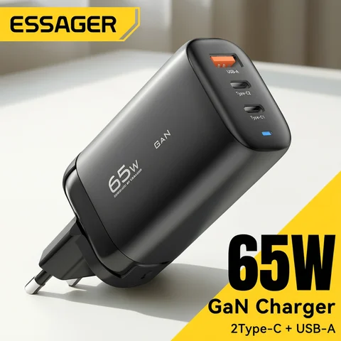 Essager 65W GaN USB Type C Charger For Laptop PPS 45W 25W Fast Charge For Samsung QC3.0 PD3.0 For iPhone14 13 Pro Phone Chagers