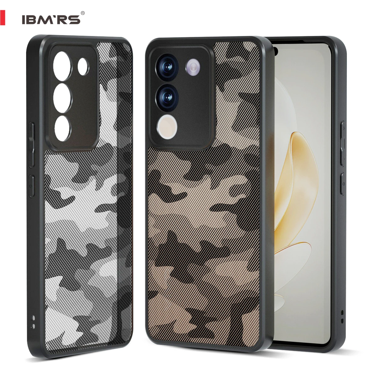 

for vivo V29E/Y200 Camo Case,Camouflage Shockproof Cover, PC+TPU Dual Layer Heavy Duty Armor