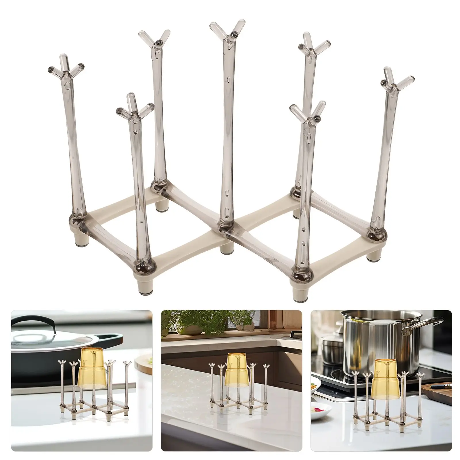 Retractable Cup Drying Rack White Adjustable Mug ganizer Stand Coffee Holder Home Bottle Glass Storage Draining Rack For