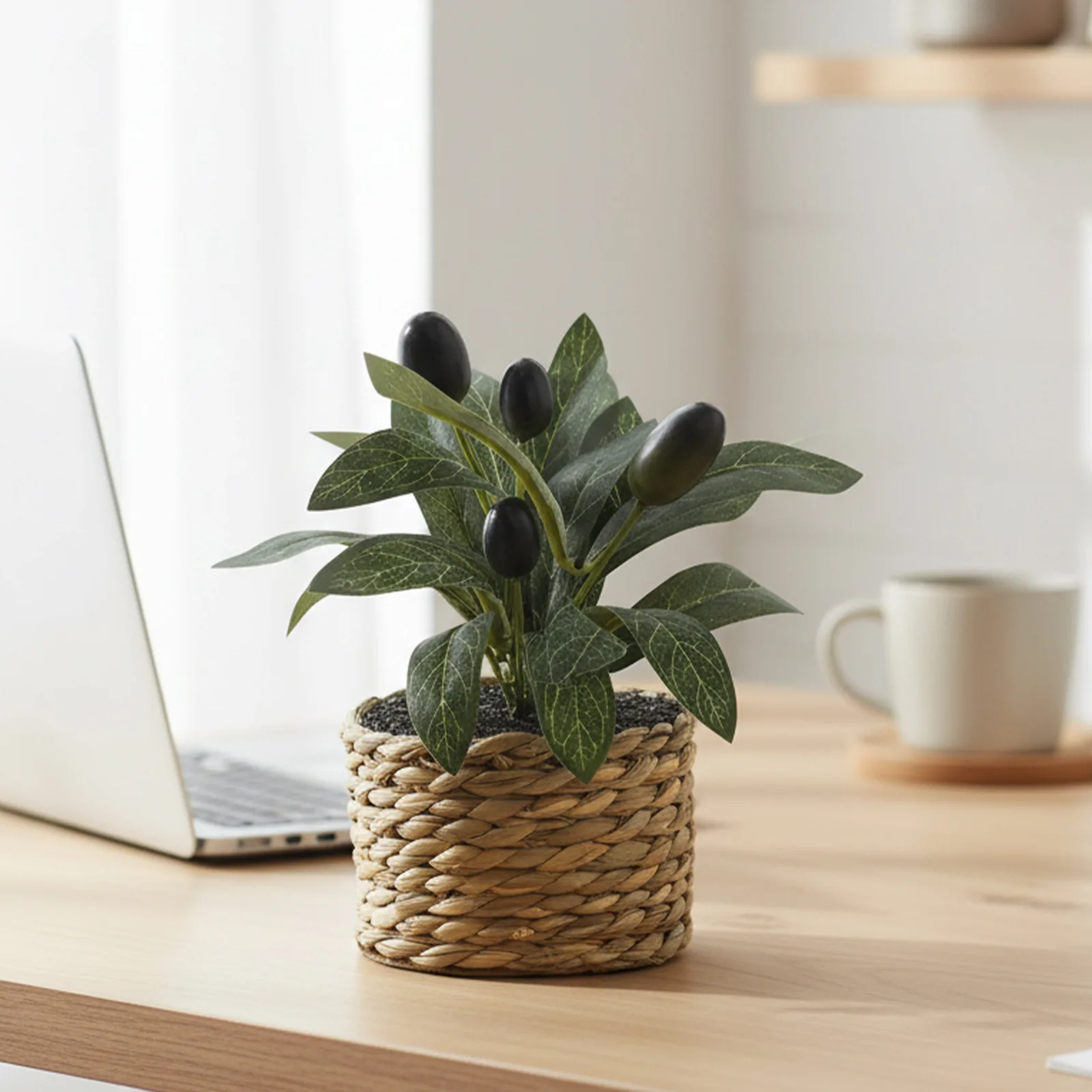 Mini Artificial Olive Potted Tree Ornament Simulation Fake Plant For Home Desk Decoration Living Room Styling