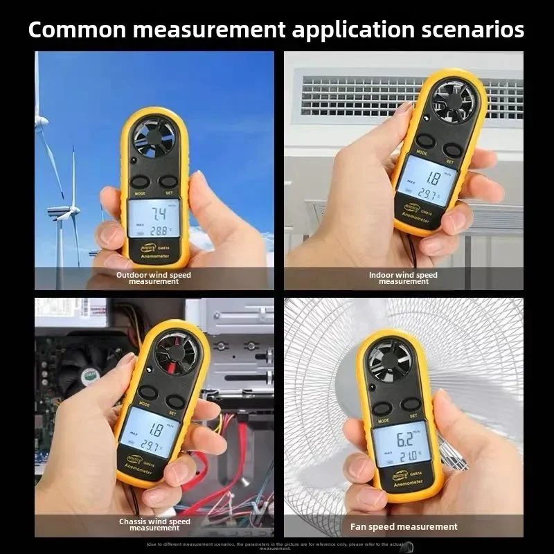 GM816 Mini Wind Speed Anemometer Wind Speed Tester with Wind Temperature Measurement Instrument