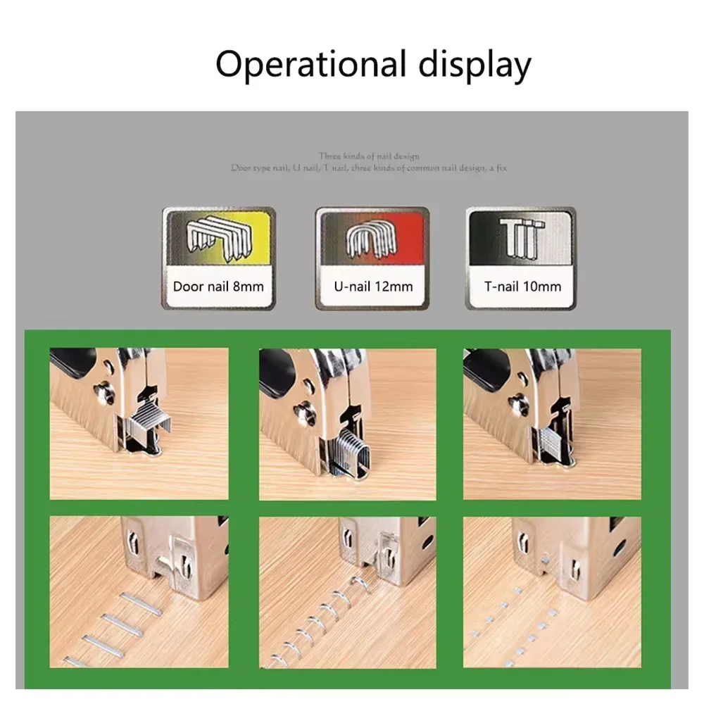 1000pcs/Box U/ T/ Door Nail Manual Nail Gun Shaped For Wood Furniture Household Use Staples