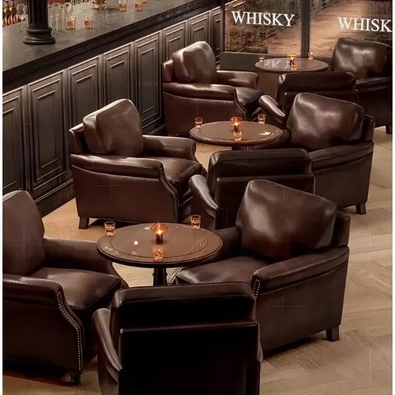 Factory Custom Retro American Sofa & Table-Chair Set Commercial Seating for Bars Western Restaurants Music Cafés & Cafés