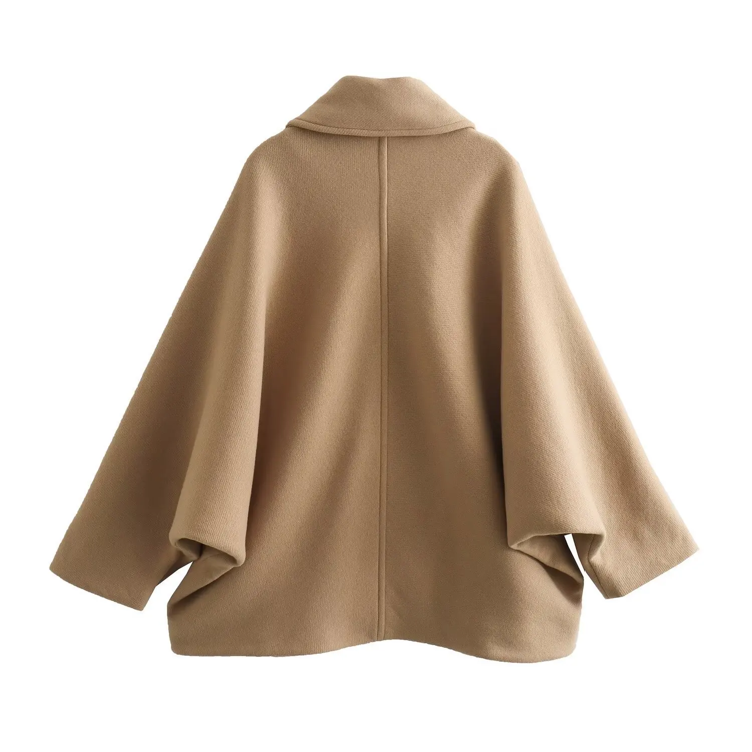 Schicker französischer Tweed-Mantel für Damen, mit Reverskragen, Fledermausärmeln, einreihiger Knopfleiste, Taschen, locker geschnitten, kurz, warm, eleganter Wintermantel. – Detail 14