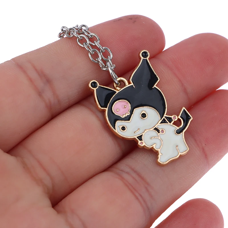 1Pc Anime Sanrio Figure Necklace Kuromi My Melody Cartoon Metal Necklace Pendant Kawaii Women Girl Party Birthday Jewelry