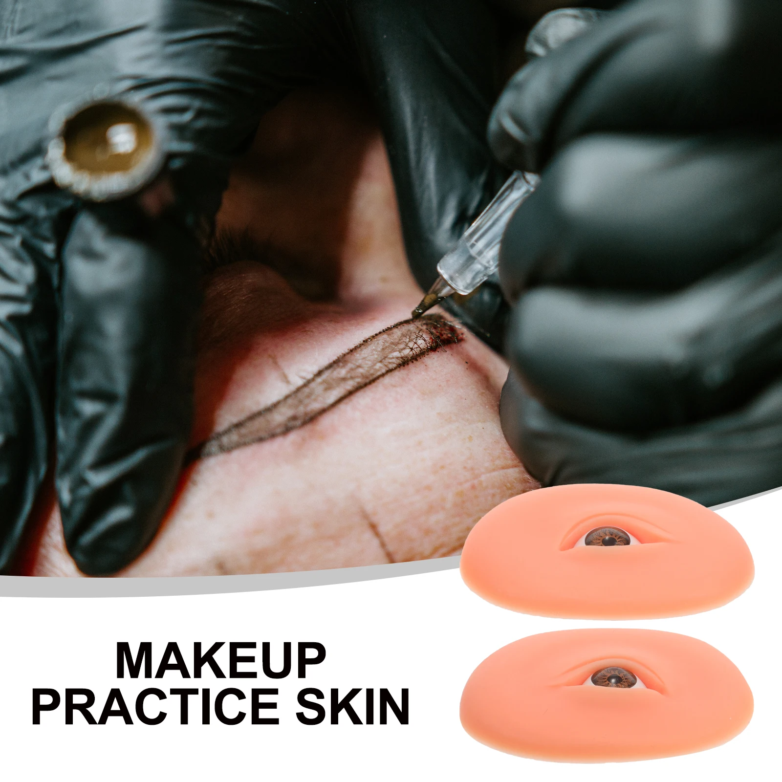 

1 Pair Silicone 5D Brow Eye Practice Skin Makeup Training Board Eyeshadow Eyebrow Fake Skin Reusable Lash Practice Mold For