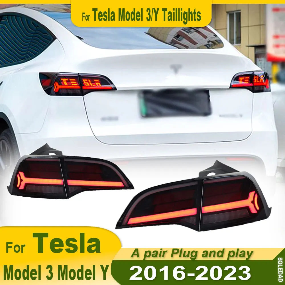 Car For Tesla Model 3 /Y 2016-2023 Taillight LED Projector Tail Lamp Daytime Running Light Automotive Accessories Plug and play